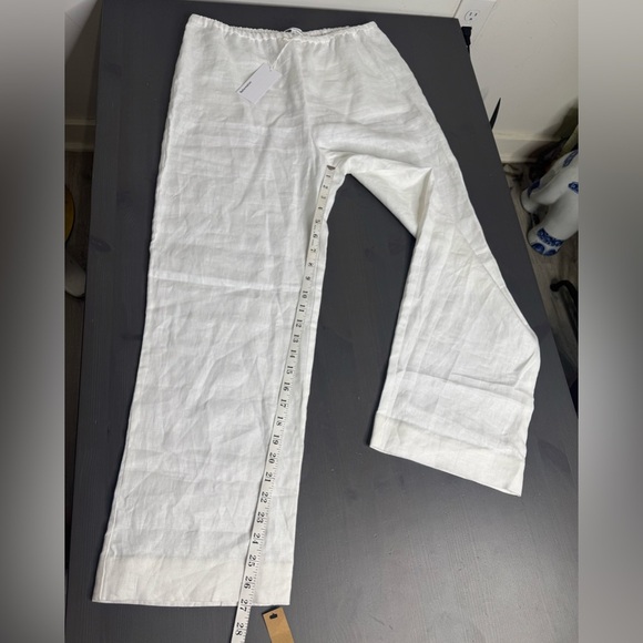 Reformation Remi Cropped Linen Pant White - Picture 9 of 11